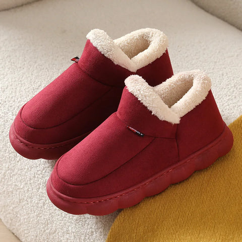 Smile PoP Winter Plush Men Cotton Shoes Warm Plush Men House Slippers Outdoor Soft Non Slip Women&