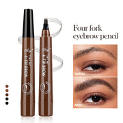 Four-pronged eyebrow pencil, four-end, long-lasting, non-smudged, water-resistant, anti-smudged eyebrow pencil