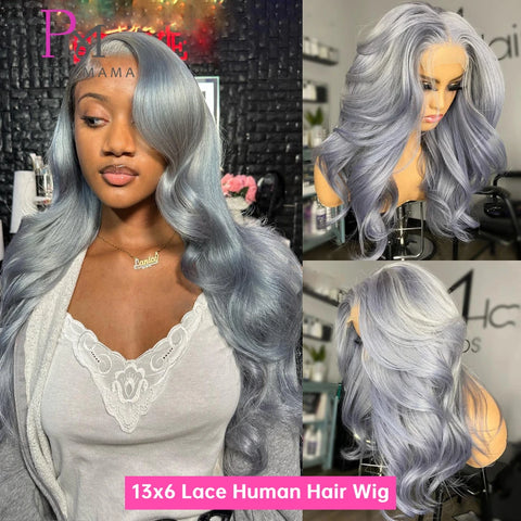 13x6 Cyan Blue Lace Front Wig Body Wave Light Green Lace Front Wig Human Hair Pre Plucked Blonde 613 Lace Frontal Wigs For Women
