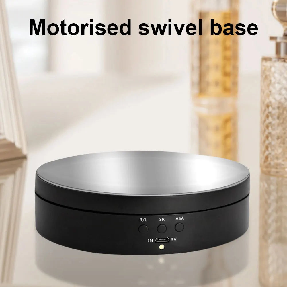 360 Degree Electric Rotating Turntable Three Adjustable Speed Motorized Display Stand for Photography Jewelry Watches