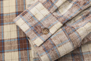 Women's Elegant Blouse Cotton Plaid Shirts Jackets Middle-aged Fashion Women's Clothing 2024 Sales Couples Shirts and Blouses
