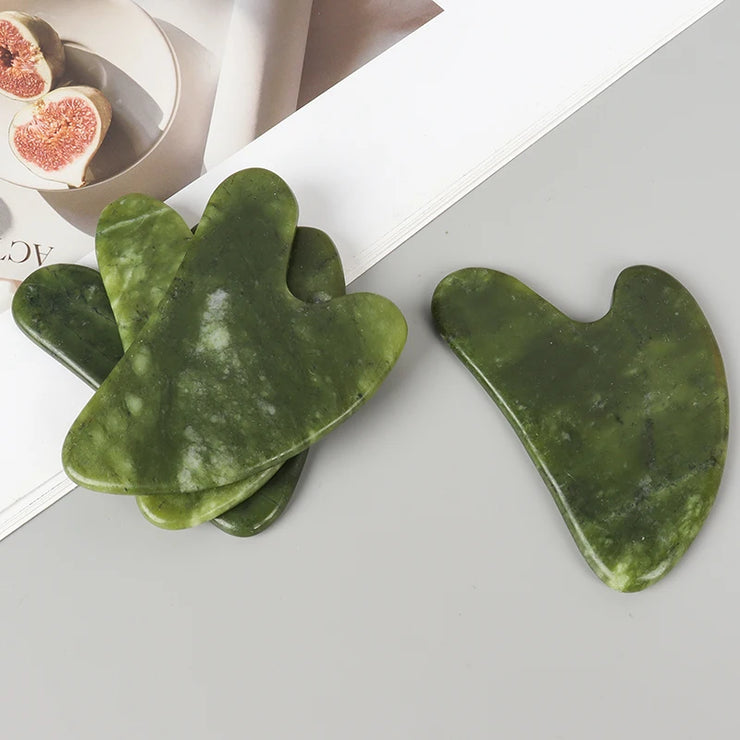 Helu Jade Gua Sha Tool Xiuyan Jade Heart-shape Massager Neck Massage Guasha Beauty Product Skin Care health Tool