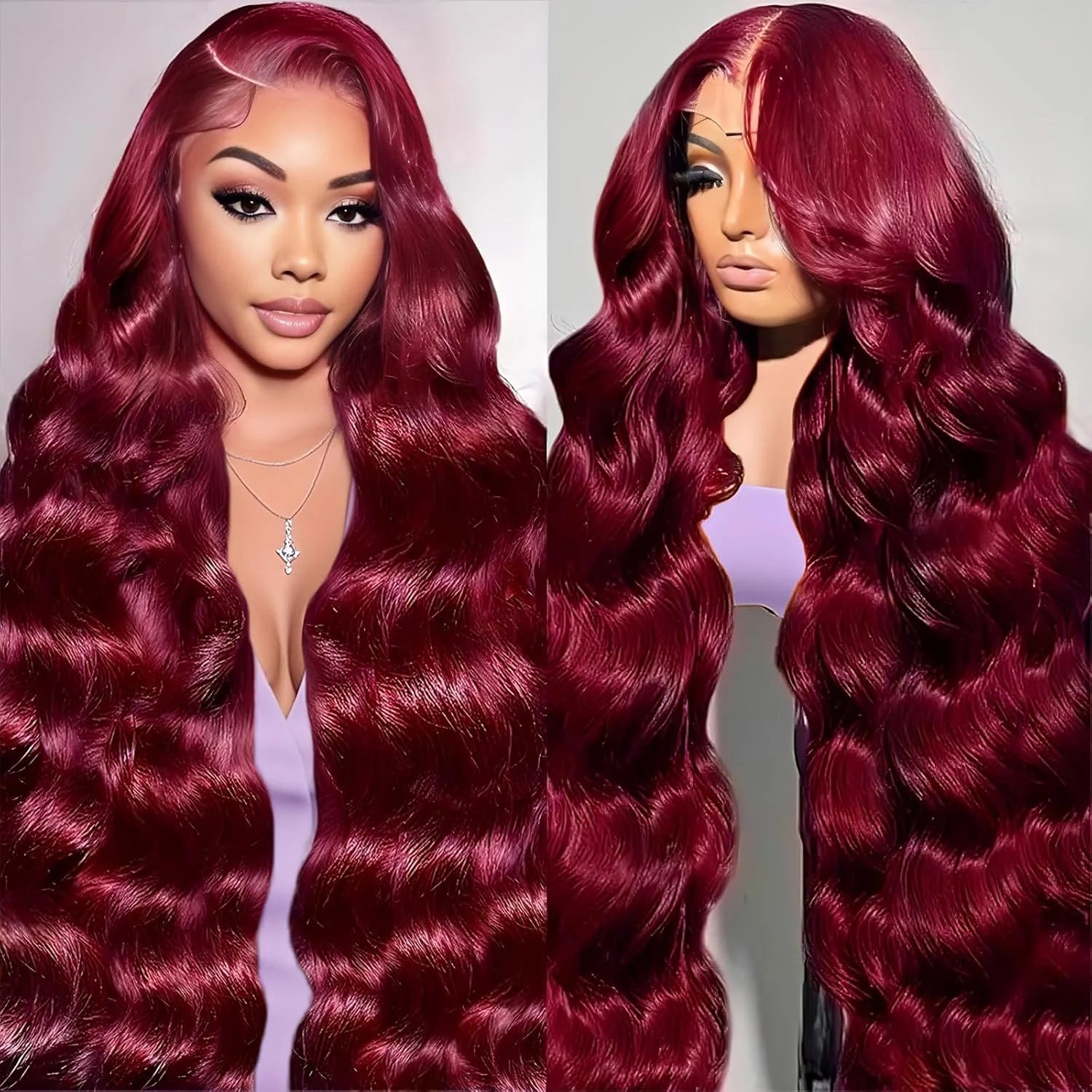 99J Burgundy 13x4 Lace Front Wig Human Hair 13x6 Body Wave HD Lace Frontal Wigs Human Hair Pre Plucked 220 Density Wig For Women