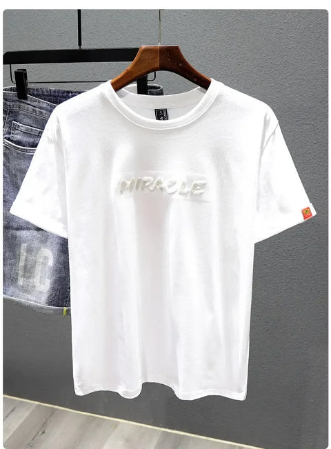2025 New Summer Embroidered Short-sleeved T-shirt Men Clothing