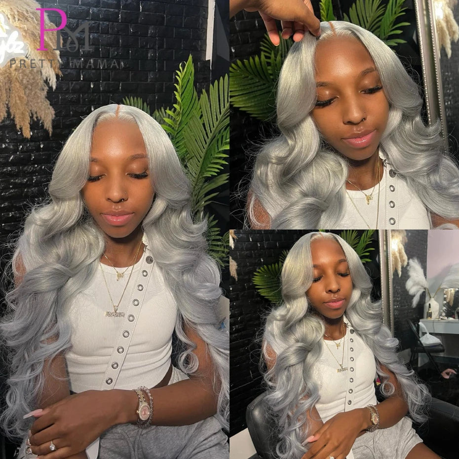 13x6 Cyan Blue Lace Front Wig Body Wave Light Green Lace Front Wig Human Hair Pre Plucked Blonde 613 Lace Frontal Wigs For Women