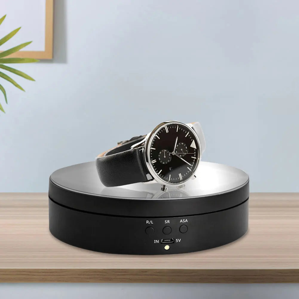 360 Degree Electric Rotating Turntable Three Adjustable Speed Motorized Display Stand for Photography Jewelry Watches