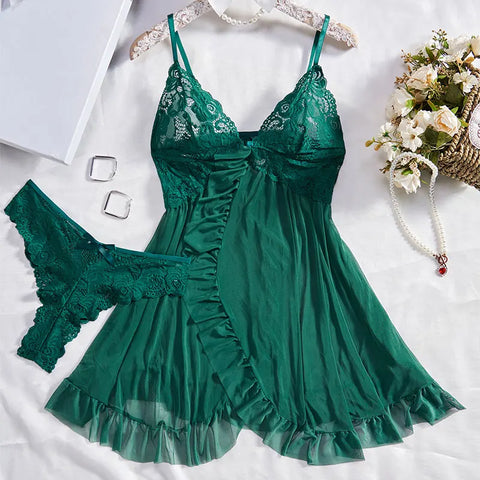 Erotic Underwear Sleepwear Sexy Lingerie Woman Transparent Porno Sexual Clothing Babydoll Underwear Crotchless Sleepwear Pajamas