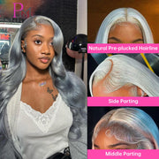 13x6 Cyan Blue Lace Front Wig Body Wave Light Green Lace Front Wig Human Hair Pre Plucked Blonde 613 Lace Frontal Wigs For Women