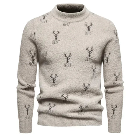 New Imitation Mink Sweater Soft and Comfortable  Fashion Warm Knit Sweater  Men Clothing