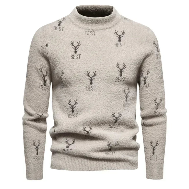 New Imitation Mink Sweater Soft and Comfortable  Fashion Warm Knit Sweater  Men Clothing