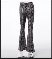 Women's Clothing Pants 2025 New Women's Pants Bohemian Micro-flared Pants Leggings Fashion Printing Ethnic Tribal Style