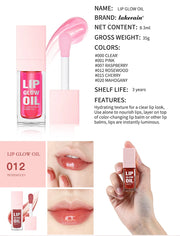 W1 Piece 8.3ml Moisturizing and Volumizing Lip Gloss Oil, Hydrating Lip Glow Oil, Lip Care Beauty Product, Tinted Lip Oil