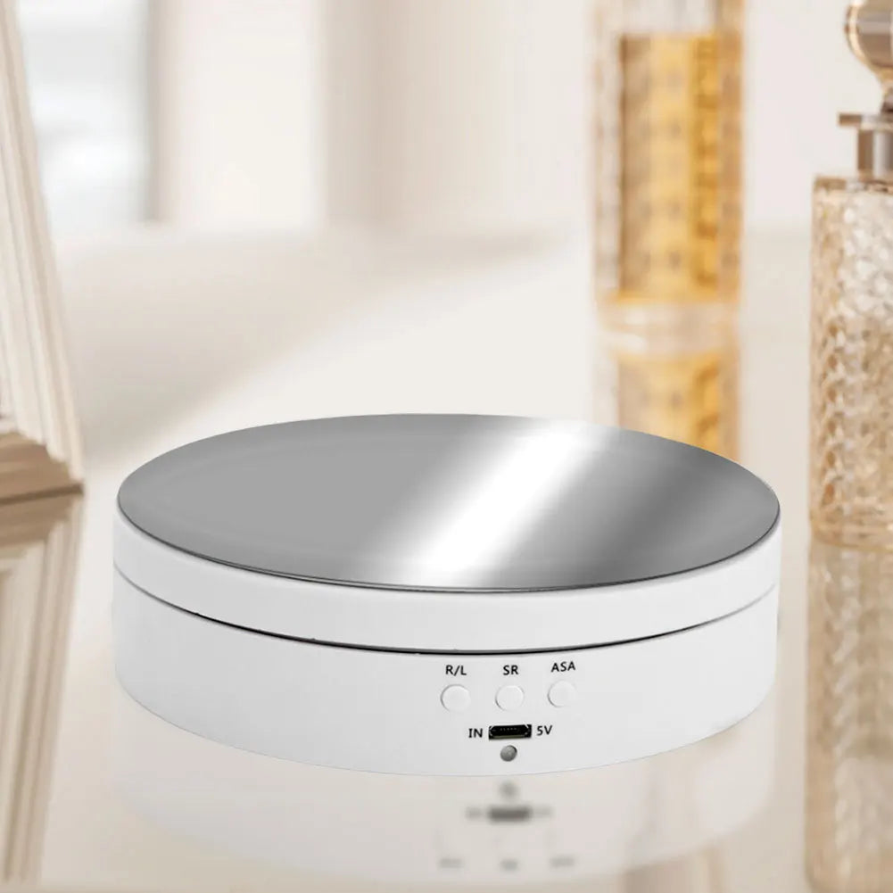 360 Degree Electric Rotating Turntable Three Adjustable Speed Motorized Display Stand for Photography Jewelry Watches