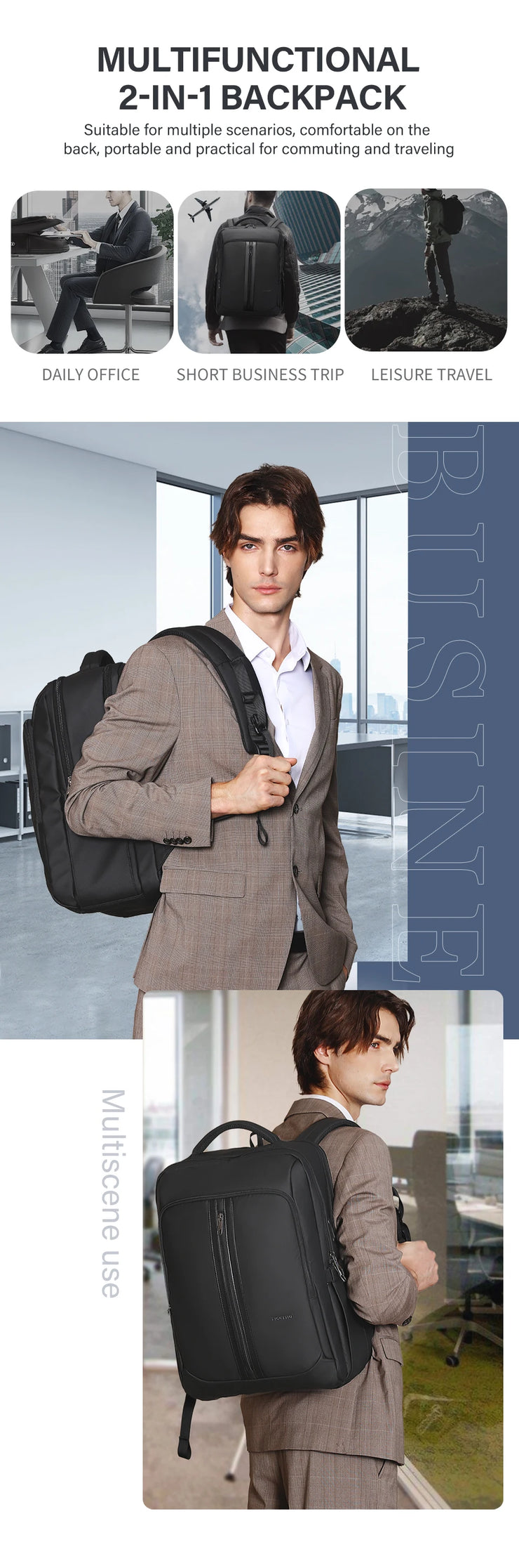 Tigernu Backpacks For Men Bags For Business Backpack 15.6 17inch Laptop Backpacks Male Travel Backpack Bags Schoolbags Knapsack