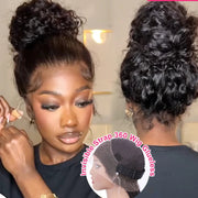 250 Density Invisible Strap 360 HD Full Lace Glueless Wig Deep Wave Frontal Wig Human Hair 30 Inch Water Wave Lace Front Wig