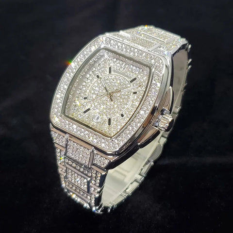 New Luxury Diamond Watch for Men Fashion Shiny Party Jewelry Watches Hip Hop Iced Out Bling Golden Relogio Masculino Dropshiping