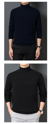 Sweatwear Men's Sweater Warm Long Sleeve Pullover Coats Solid Color Turtleneck Men Clothing