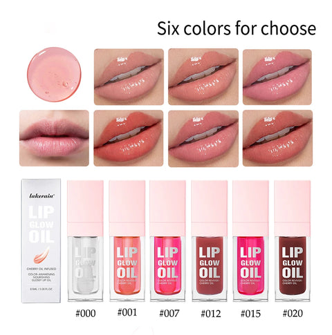 W1 Piece 8.3ml Moisturizing and Volumizing Lip Gloss Oil, Hydrating Lip Glow Oil, Lip Care Beauty Product, Tinted Lip Oil