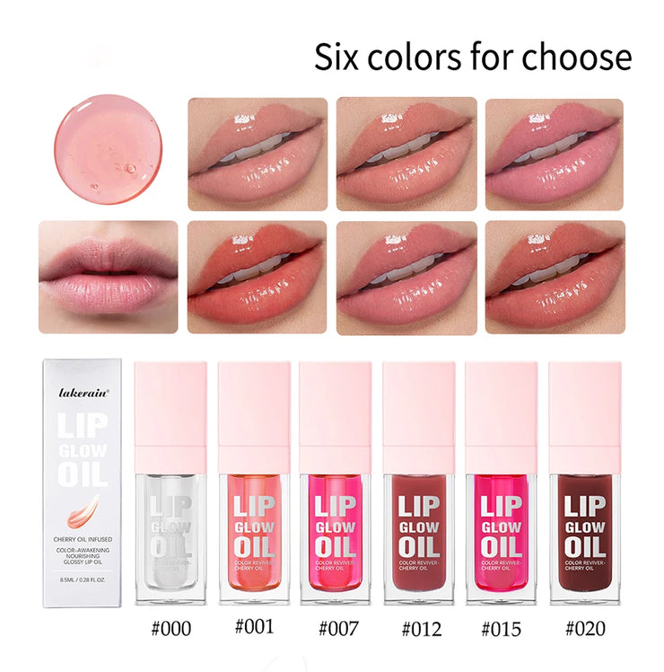 W1 Piece 8.3ml Moisturizing and Volumizing Lip Gloss Oil, Hydrating Lip Glow Oil, Lip Care Beauty Product, Tinted Lip Oil