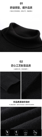 Sweatwear Men's Sweater Warm Long Sleeve Pullover Coats Solid Color Turtleneck Men Clothing