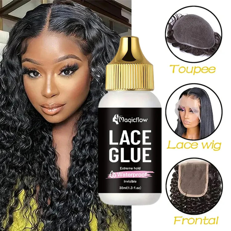 38ml/1.03fl.oz Waterproof Lace Wig Glue - Extremely Hold, Invisible, Quick Dry & Easy Removal - No Odor Hair Adhesive for Wigs