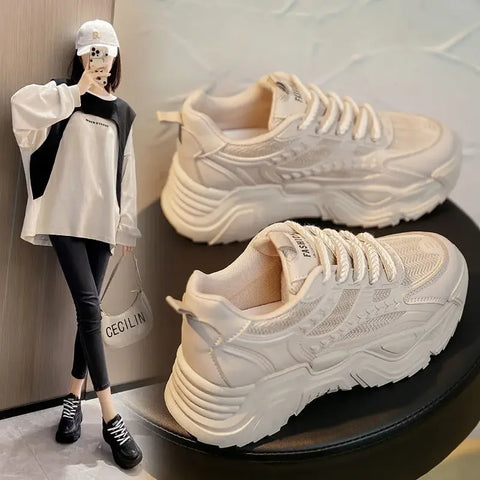 Sports Shoes for Women Athletic Round Toe High on Platform Woman Footwear Sneakers Sale Designer Luxury Offers Vulcanized Shoe H