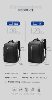 Tigernu Backpacks For Men Bags For Business Backpack 15.6 17inch Laptop Backpacks Male Travel Backpack Bags Schoolbags Knapsack
