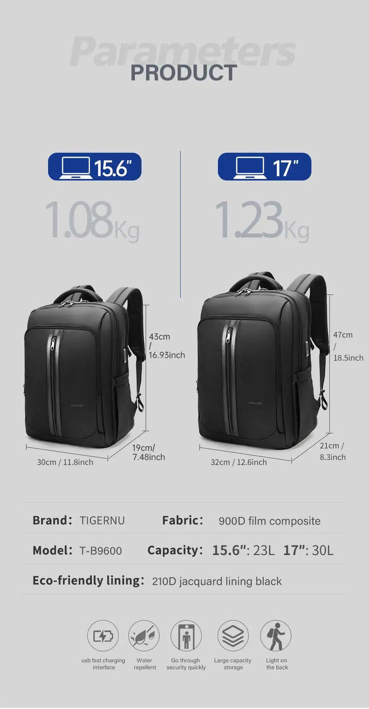 Tigernu Backpacks For Men Bags For Business Backpack 15.6 17inch Laptop Backpacks Male Travel Backpack Bags Schoolbags Knapsack