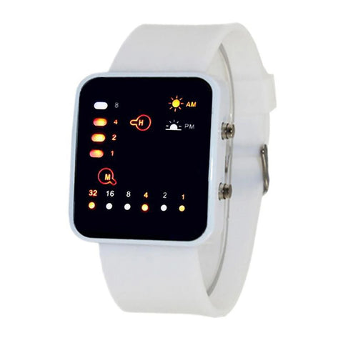 Binary Led Watches Men Watches Fashion Dot Led Digital Electronic Watches Fashion Sports Silicone Watches Couple Watches