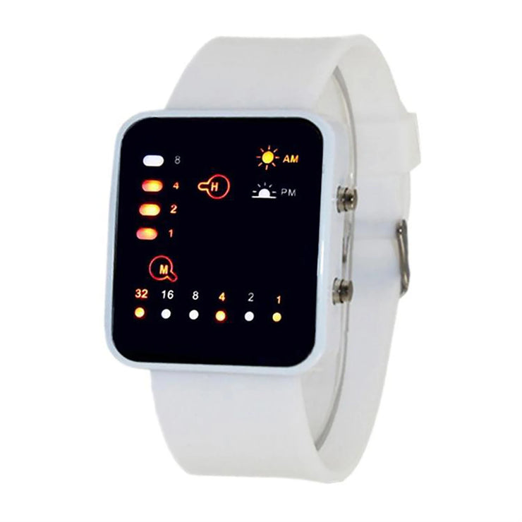 Binary Led Watches Men Watches Fashion Dot Led Digital Electronic Watches Fashion Sports Silicone Watches Couple Watches