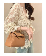 Women's Clothing 2024 Spring Autumn Sexy Hollow Out Lace Chic Vintage T-shirts Female Casual Solid V Neck Slim Long Sleeve Tops