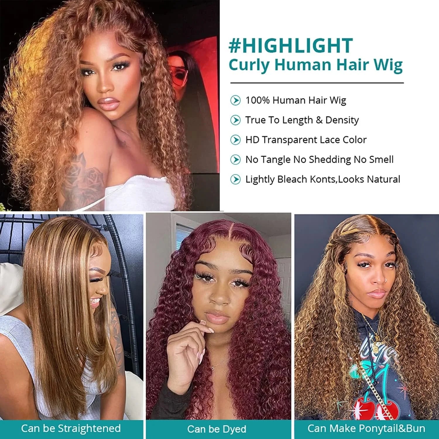 13x4 Highlight Wig Human Hair 13x6 Hd Lace Frontal Wig 40 Inch Curly Wigs Deep Wave Lace Front Wig Pre Plucked With Baby Hair