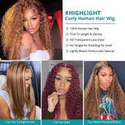 13x4 Highlight Wig Human Hair 13x6 Hd Lace Frontal Wig 40 Inch Curly Wigs Deep Wave Lace Front Wig Pre Plucked With Baby Hair