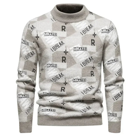 New Imitation Mink Sweater Soft and Comfortable  Fashion Warm Knit Sweater  Men Clothing