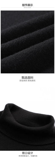 Sweatwear Men's Sweater Warm Long Sleeve Pullover Coats Solid Color Turtleneck Men Clothing