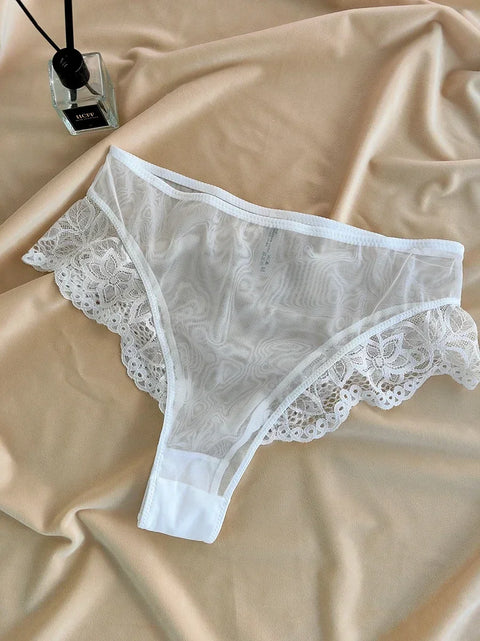 MOYISU White See-through Lace Big Breasts Small Bra Underwear Ultra Thin Set Sexy Pure Desire Underwear Underwear Underwear Set
