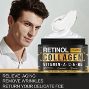 Men's Retinol Collagen Face Cream Skincare Moisturizing Brightening Hydrating Smooth Wrinkles Firming Facial Men Skin Care