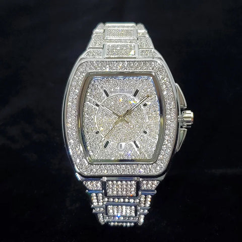 New Luxury Diamond Watch for Men Fashion Shiny Party Jewelry Watches Hip Hop Iced Out Bling Golden Relogio Masculino Dropshiping