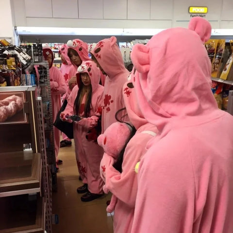 Gloomy Bear Character Peripheral Pink Jumpsuit Winter Sleepwear Home Outfit Kawaii Black Couple Sleepwear