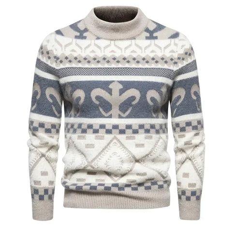 New Imitation Mink Sweater Soft and Comfortable  Fashion Warm Knit Sweater  Men Clothing