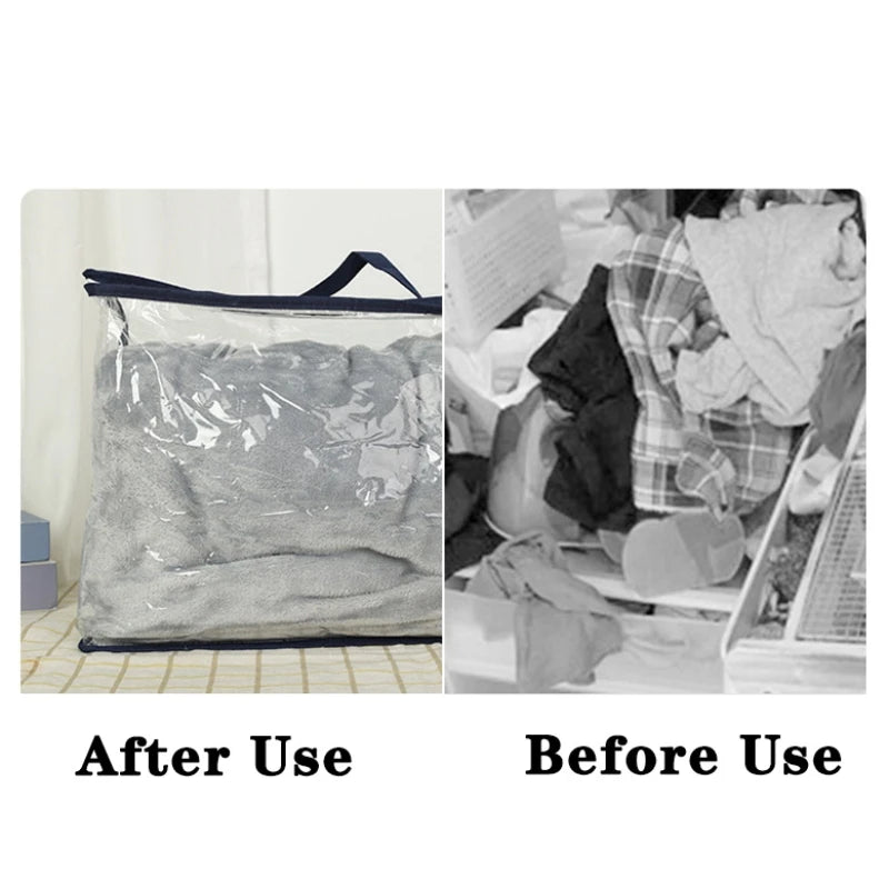 1-8Pcs Quilt Pillow Storage Bags Moving Bedding Packing Bags Transparent PVC Storage Bags Blanket Packing Bags Pillowcase Bags