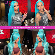 13x6 Cyan Blue Lace Front Wig Body Wave Light Green Lace Front Wig Human Hair Pre Plucked Blonde 613 Lace Frontal Wigs For Women