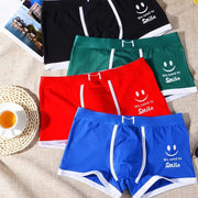 Men's underwear, cotton underwear, boxing underwear, fashionable smile print, boxing sports casual, youth personalized underwear