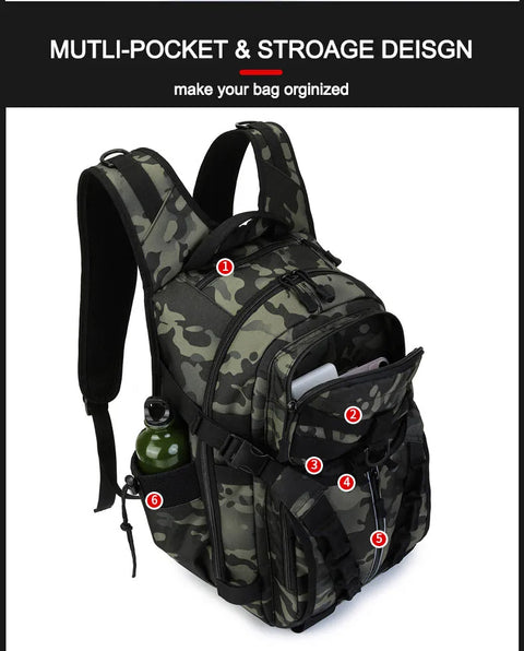 Men Fishing Lure Rod Box Bag Camping Climbing Backpack Hunting Multi-function Military Tactical Men Bags Fishing Shoulder Bag