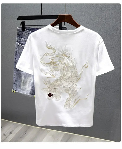 2025 New Summer Embroidered Short-sleeved T-shirt Men Clothing