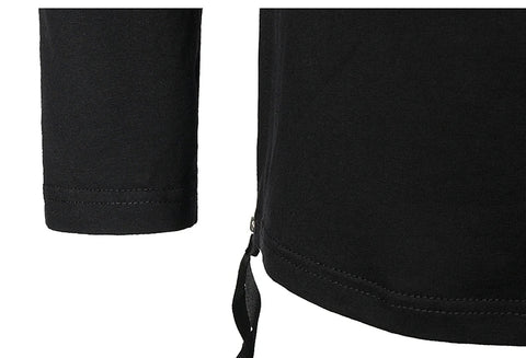 Men Clothing T Shirt High Street Streamer Functional Tactics Personalized Zipper Crewneck T-shirts Black Hip Hop Punk Camisetas