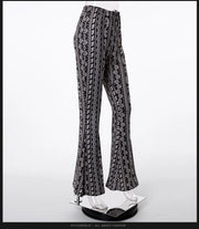 Women's Clothing Pants 2025 New Women's Pants Bohemian Micro-flared Pants Leggings Fashion Printing Ethnic Tribal Style