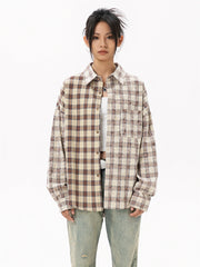 Women's Elegant Blouse Cotton Plaid Shirts Jackets Middle-aged Fashion Women's Clothing 2024 Sales Couples Shirts and Blouses