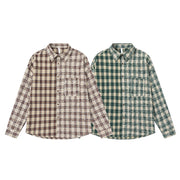 Women's Elegant Blouse Cotton Plaid Shirts Jackets Middle-aged Fashion Women's Clothing 2024 Sales Couples Shirts and Blouses