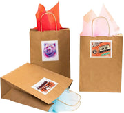 5/10/20/30pcs Brown Paper Bags with Handles, Gift Bags Bulk, Retail Bags, Shopping, Milk Tea bags, Eco-friendly Portable Bags